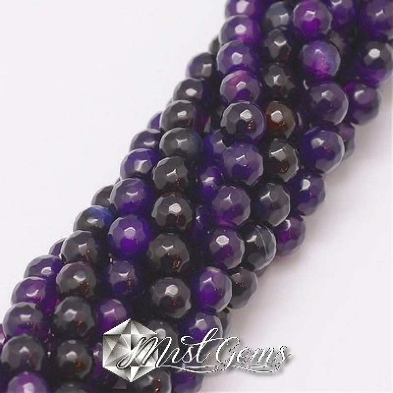 Agate fatetate,sfere 6mm mov -50 buc