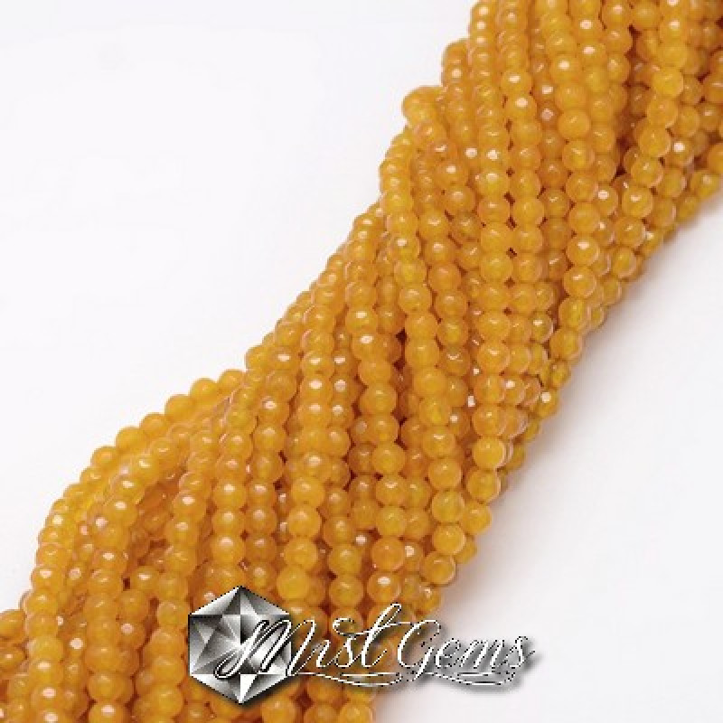 Agate Sfere Galbene Fatetate 4mm -20 buc.
