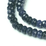 Jad rondele fatetate bleumarin 4X3 mm -1 sir