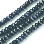 Jad rondele fatetate bleumarin 4X3 mm -1 sir