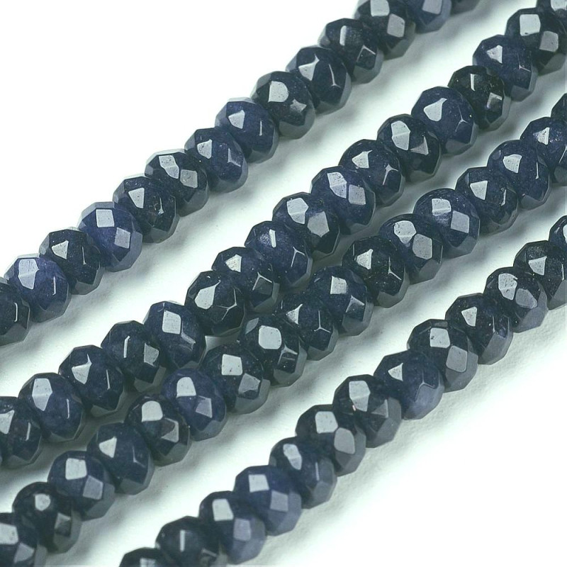 Jad rondele fatetate bleumarin 4X3 mm -1 sir