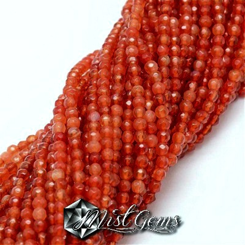 Agate sfere fatetate orange 4 mm -20 buc