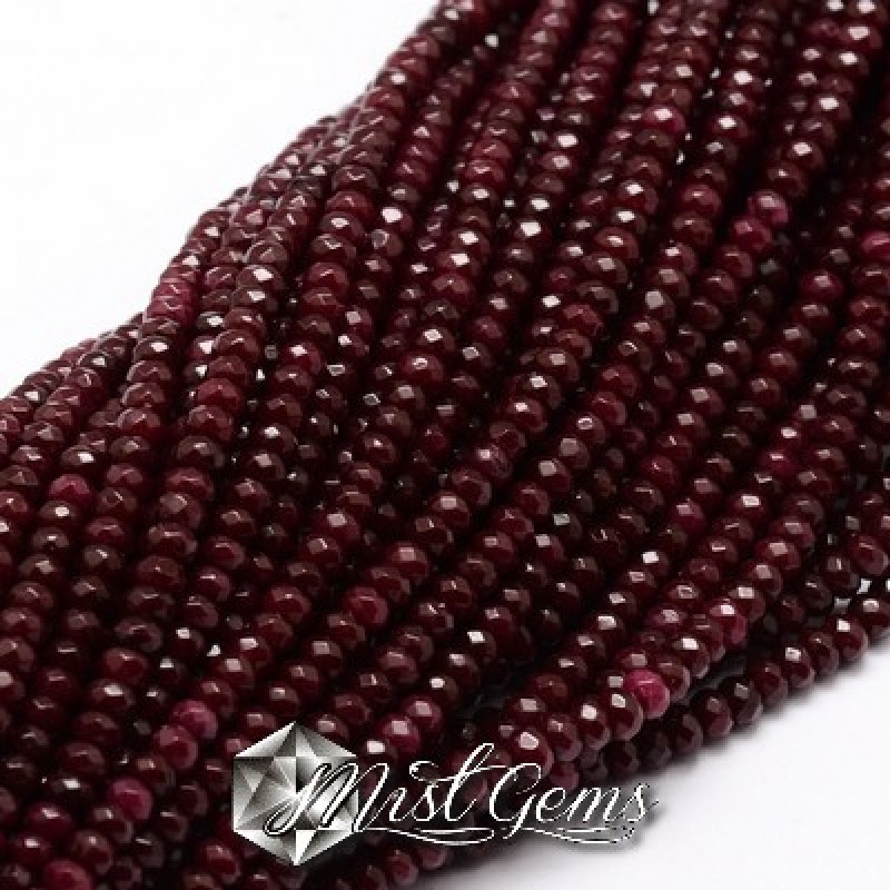 Jad Rondele Fatetate Grenat 4x2~3mm-20 buc.