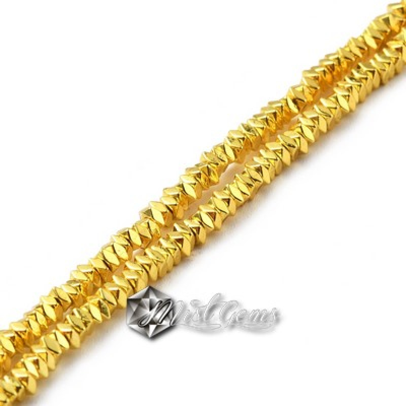 Hematit patrat,fatetat,electroplacat,auriu -2X2X1mm-100 buc