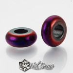 Hematit rondele cu gaura larga culoare mov iris -14X6mm-4 buc