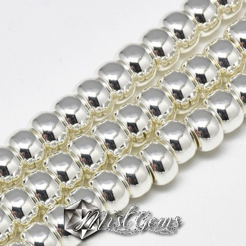 Hematit rondele cu gaura larga culoare argintiu -6X4mm-20 buc