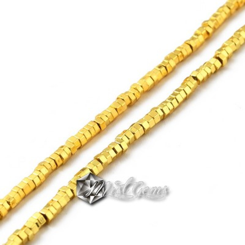 Hematit disc hexaagon (cu 6 laturi),placat cu Aur 18k -2X2.5mm-1 sir