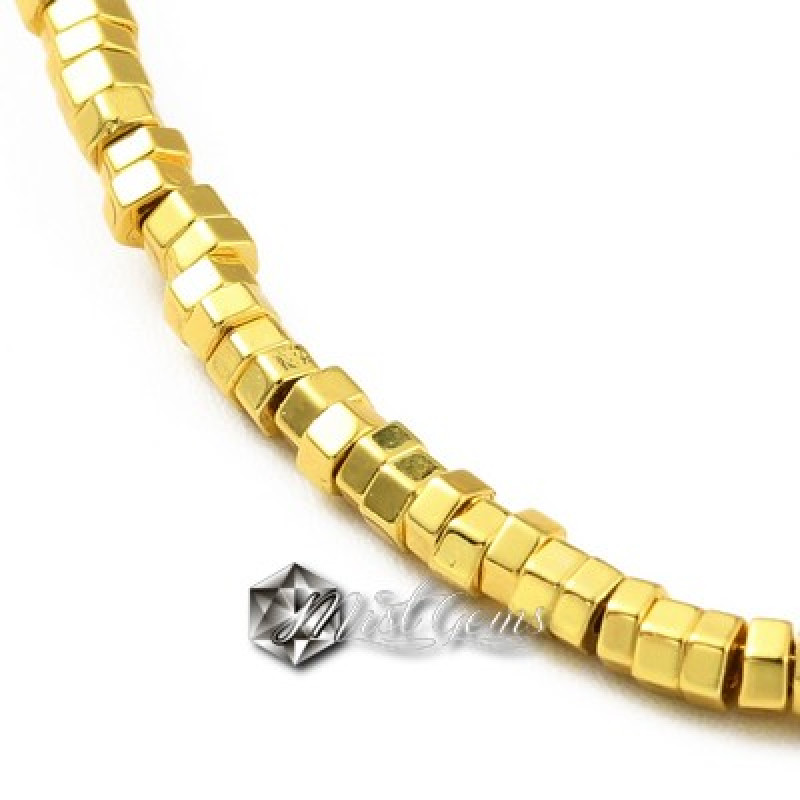 Hematit disc hexaagon (cu 6 laturi),placat cu Aur 18k -2X2.5mm-1 sir
