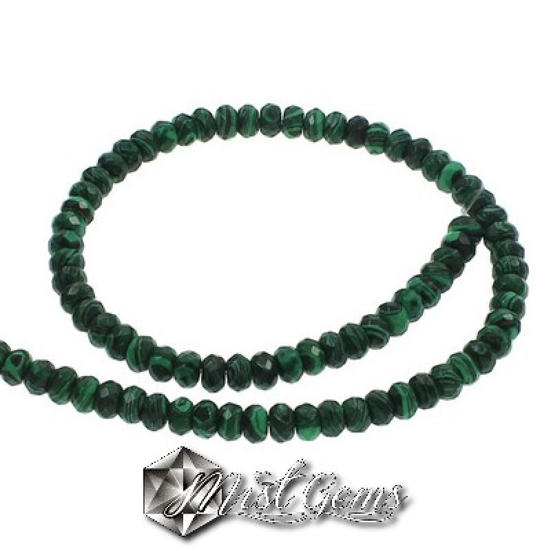 Malahit de Sinteza Rondele Fatetate 8X5 mm-10 buc