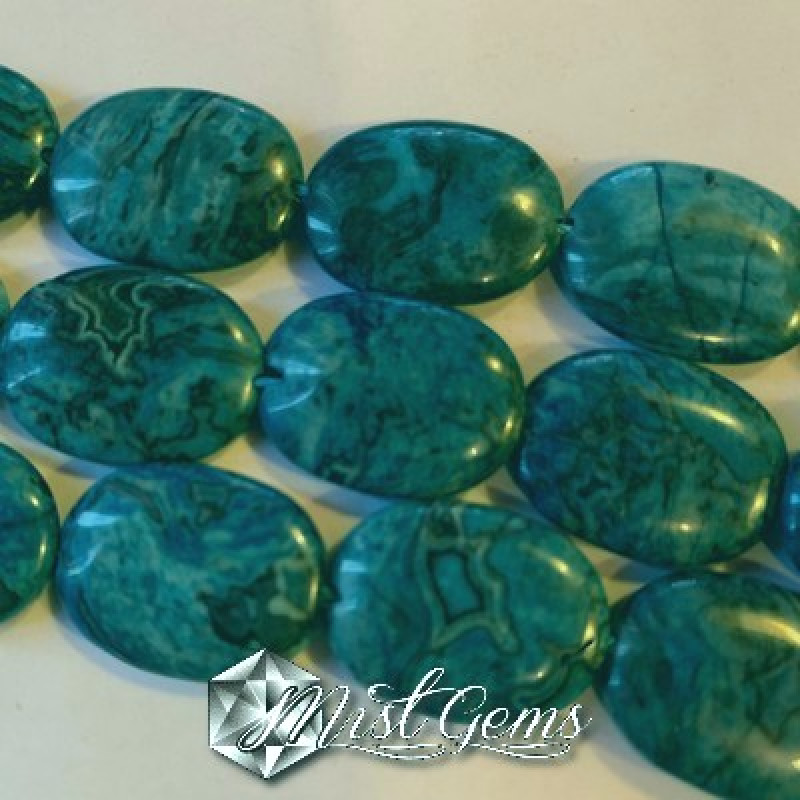 Jasp Oval Albastru 15X20mm-10 buc.