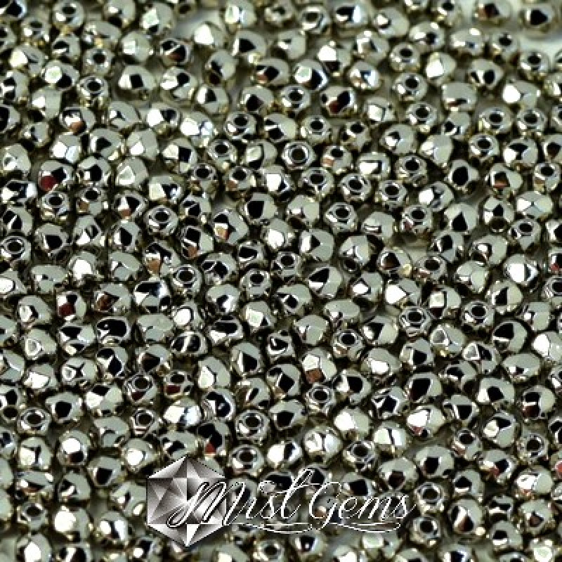 Margele Fire Polished 2mm Crystal Nickel Plated-50 buc