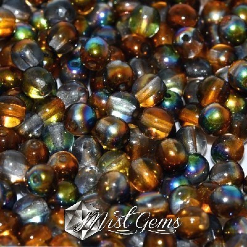 Sfere Sticla-Crystal Magic Copper-4mm-50 buc,