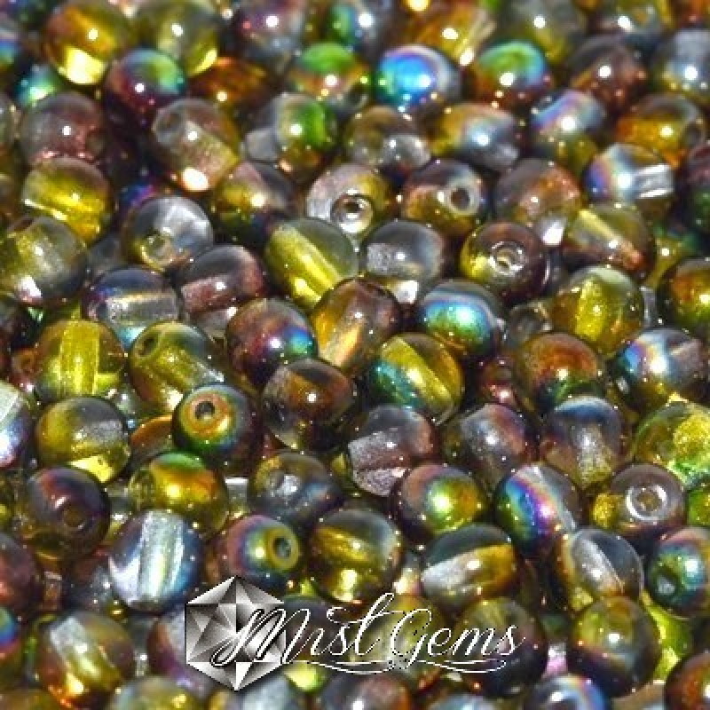 Sfere Sticla-Crystal Magic Green-4mm-50 buc.