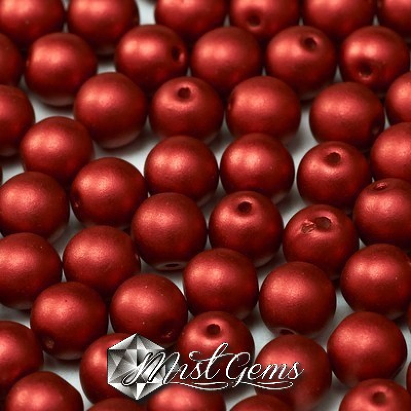 Sfere Sticla-Lava Red-4mm-50 buc.