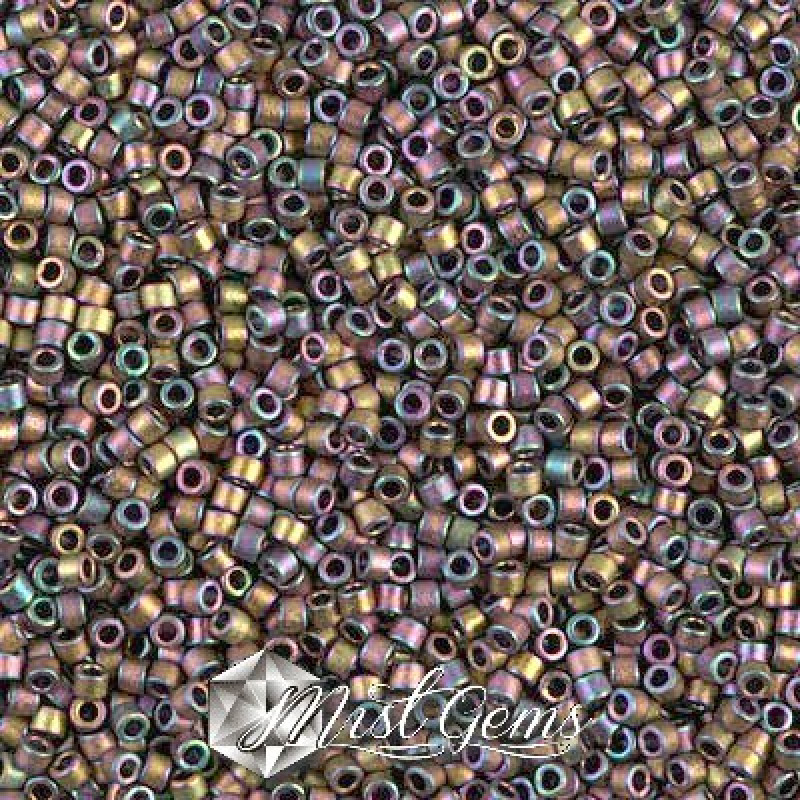 Delica 11/0 DB 1055 Matted Metallic Grey Dusk Gold Iris
