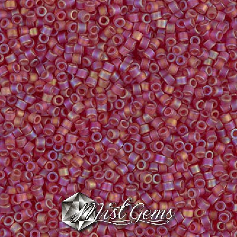 Delica 11/0 DB 0867 Matted Transparent Dark Cranberry AB