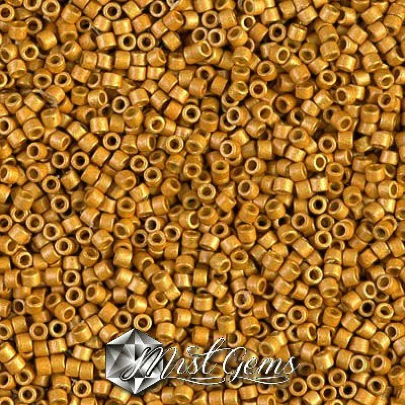 Delica 11/0 DB 1833F Duracoat Galvanized Matted Yellow Gold