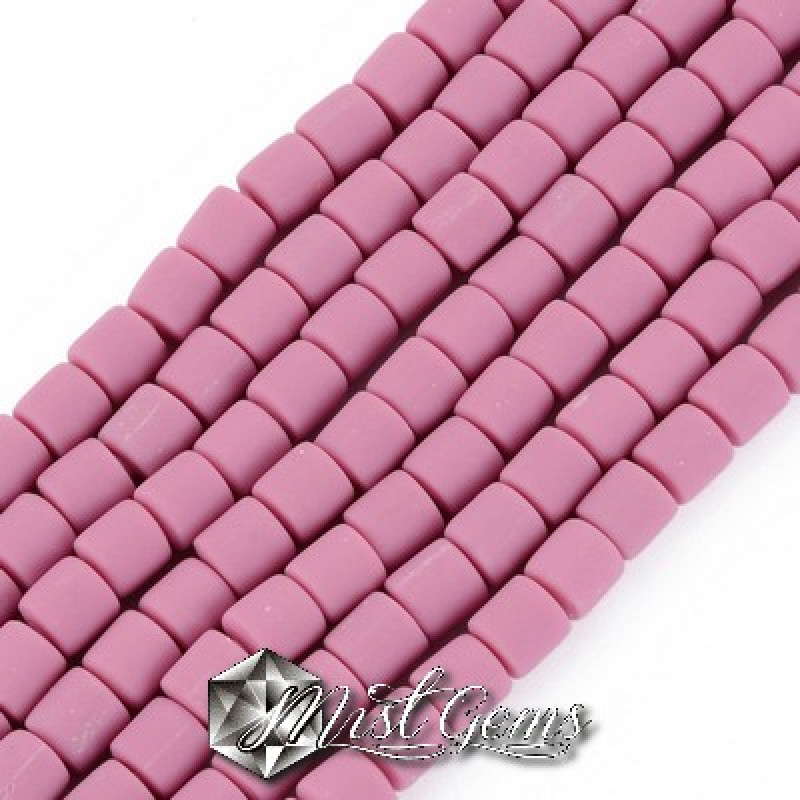 Margele cilindrice din argila polimerica-vinil-6.5X6mm,lila-20 buc