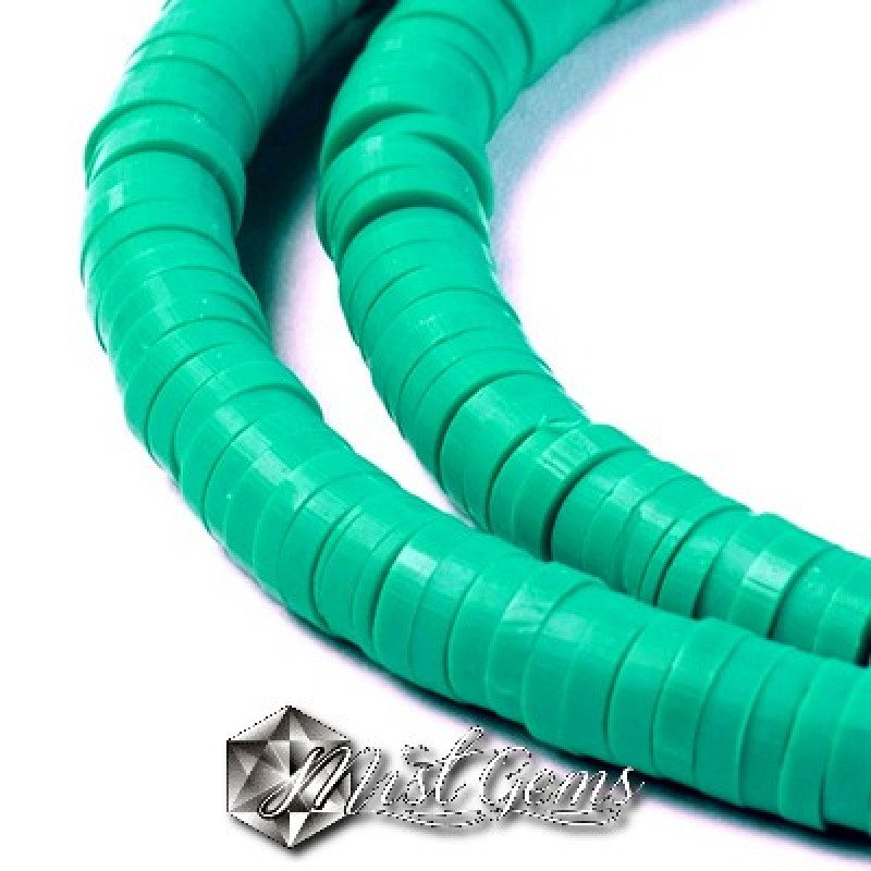 Discuri din argila polimerica-vinil-4mm,verde turcoaz