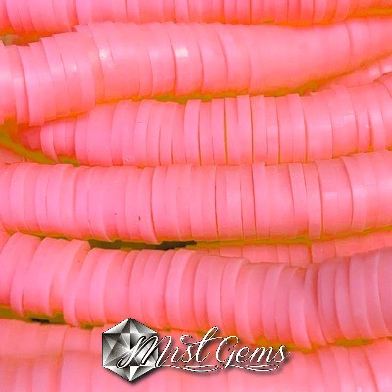 Discuri din argila polimerica-vinil-6mm,roz flamingo neon
