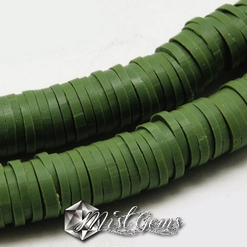Discuri din argila polimerica-vinil-6mm,verde olive