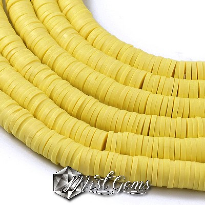Discuri din argila polimerica-vinil-6mm,galben deschis 