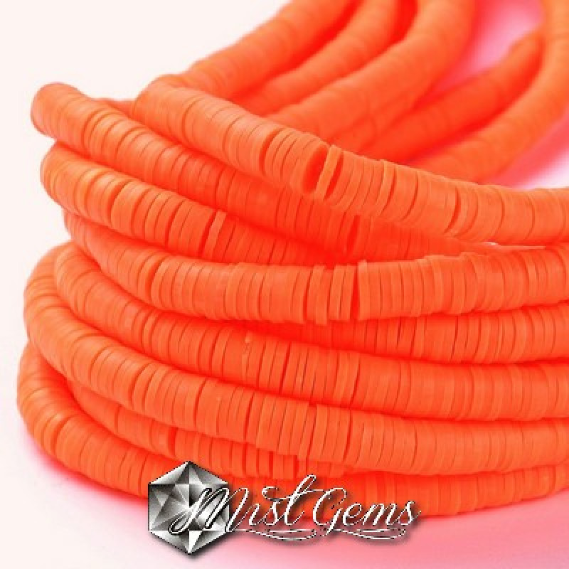 Discuri din argila polimerica-vinil-6mm,orange neon