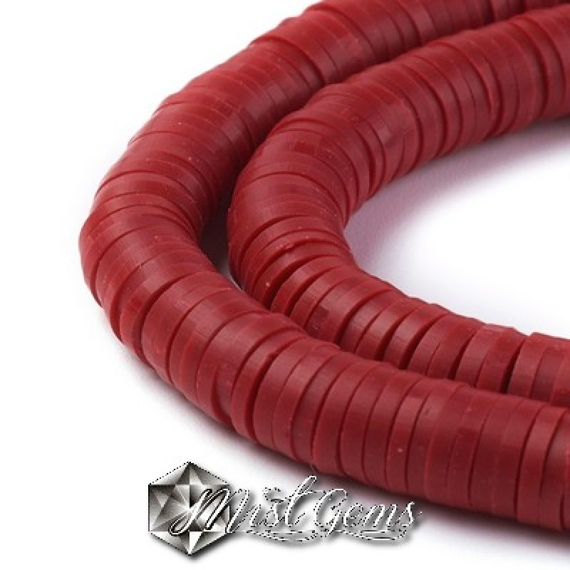 Discuri din argila polimerica-vinil-6mm,rosu Bordeaux