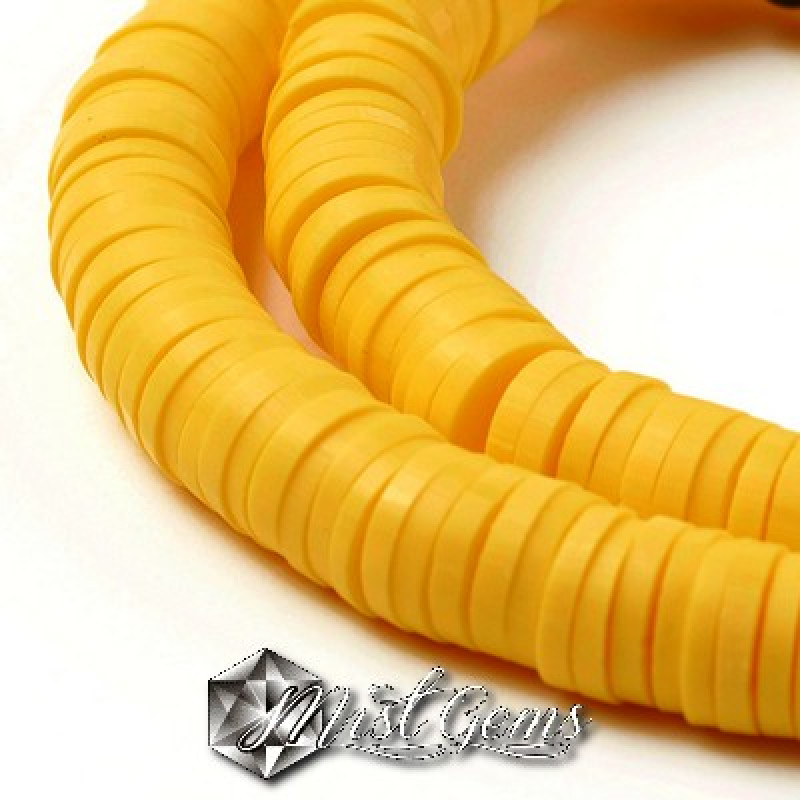 Discuri din argila polimerica-vinil-6mm,galben neon