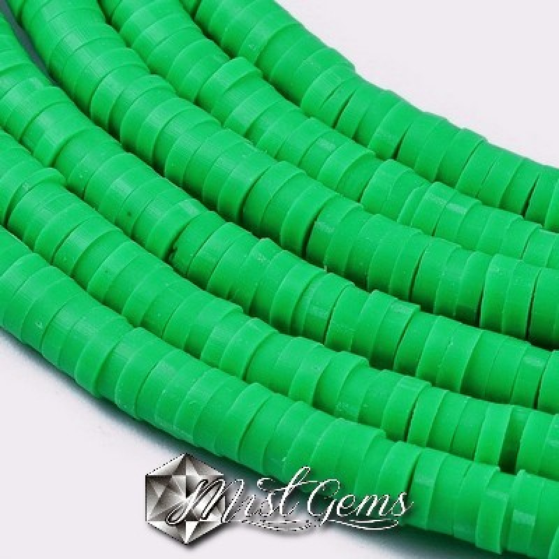 Discuri din argila polimerica-vinil-4mm,verde ienupar
