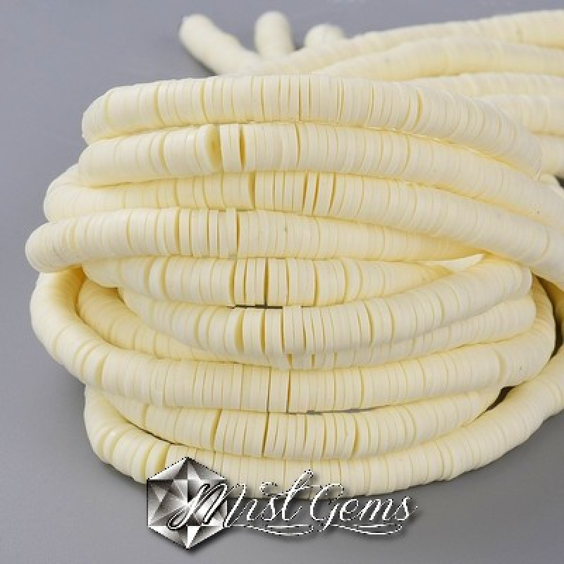 Discuri din argila polimerica-vinil-6mm,galben pale