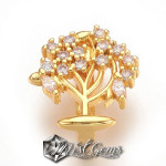 Slider Pomul Vietii Auriu Placat cu Cubic Zirconia-Pentru Banda