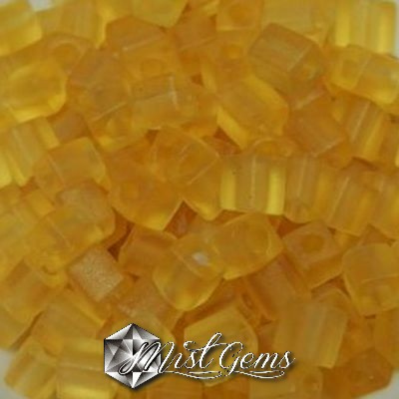 Miyuki Square Beads SB0132F Transparent Light Topaz Matted-4mm