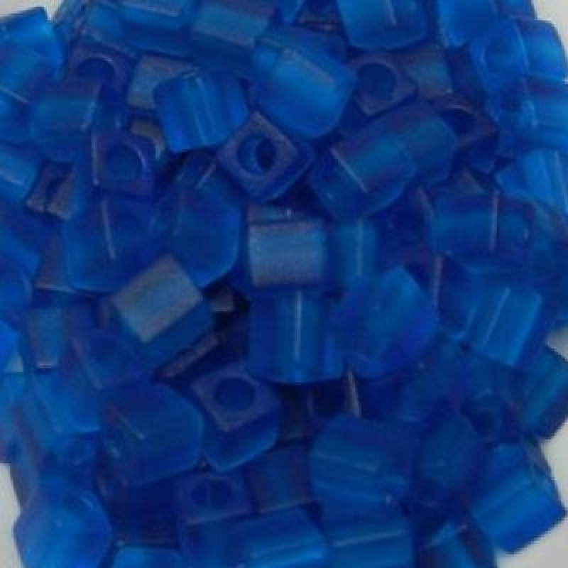 Miyuki Square Beads SB0149F Matted Transp Capri Blue-4mm
