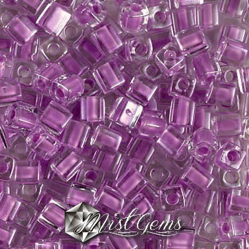 Miyuki Square Beads SB0222 Violet Lined Crystal-4mm