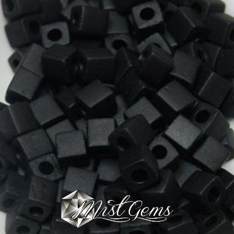 Miyuki Square Beads SB0401F Matted Black-4mm