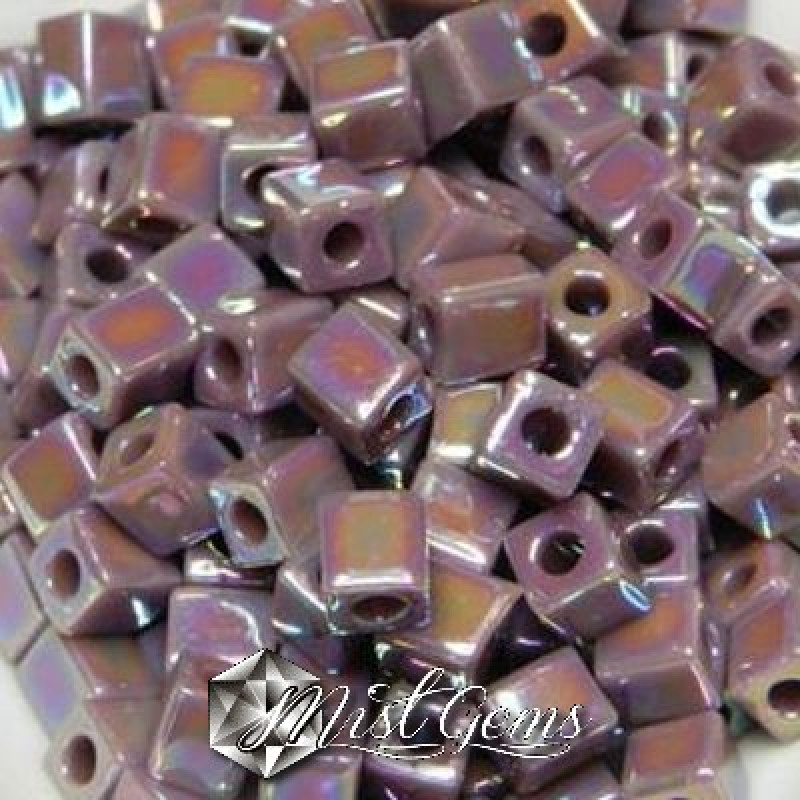 Miyuki Square Beads SB0410R Opaque Mauve AB-4mm
