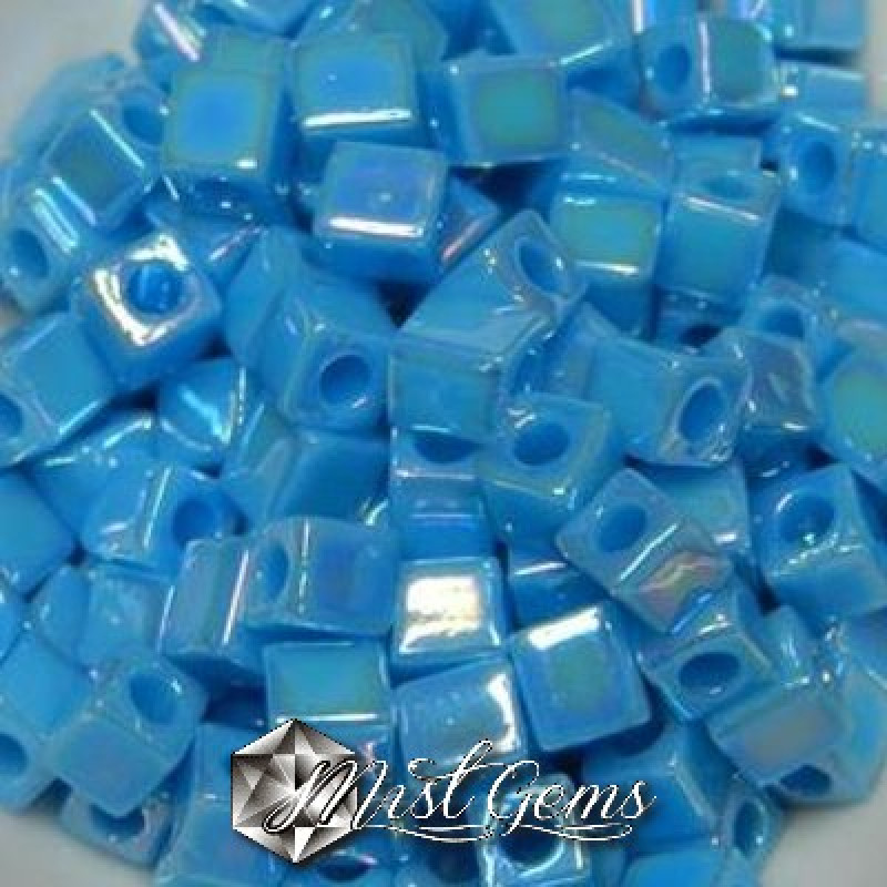 Miyuki Square Beads SB0413R Opaque Turquoise Blue AB-4mm