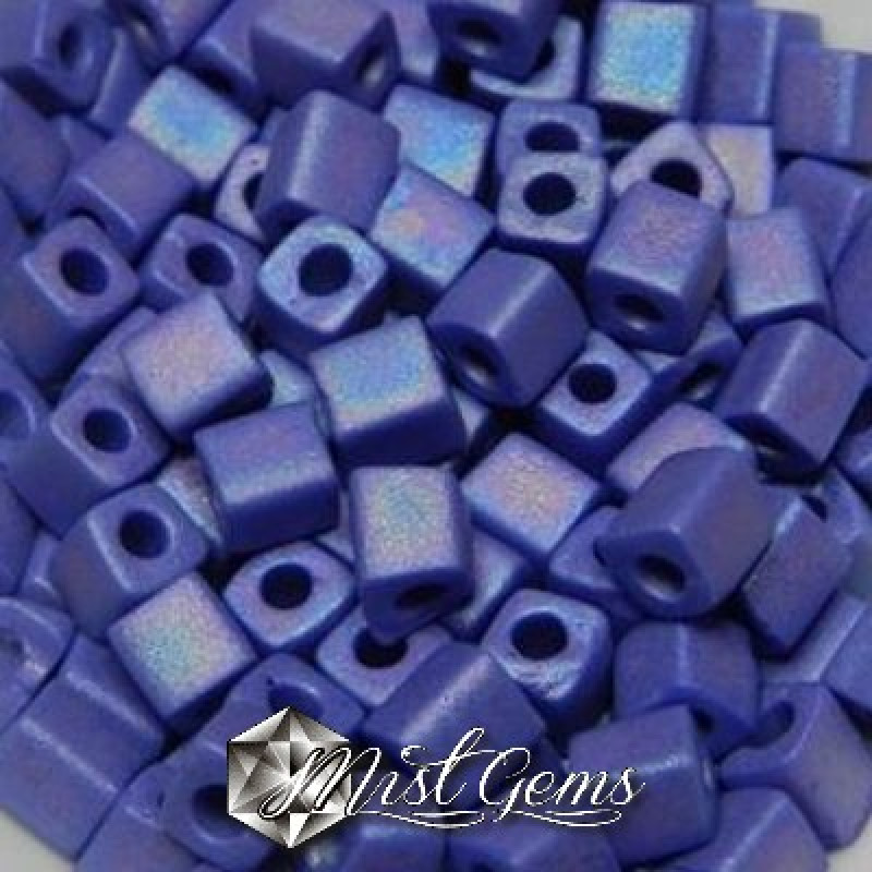 Miyuki Square Beads SB0414FR Opaque Cobalt AB Matted-4mm