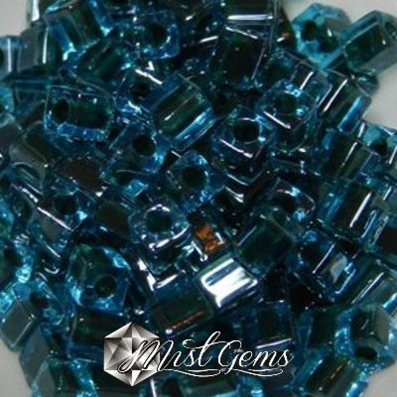 Miyuki Square Beads SB2641 Black Blue Lined-4mm