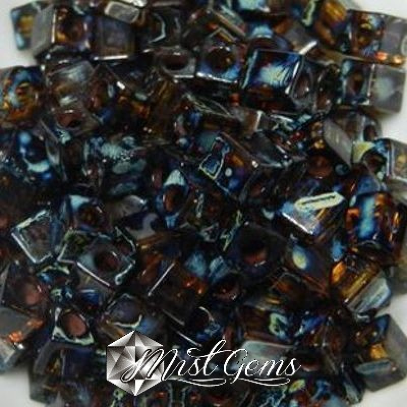 Miyuki Square Beads SB4502 Picasso Transparent Dark Amber-4mm