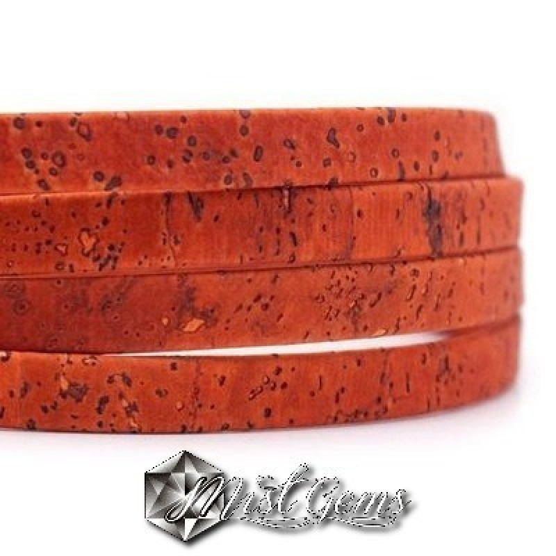Banda groasa din pluta-Licorice- 10X5mm rosu-caramiziu -0.2m