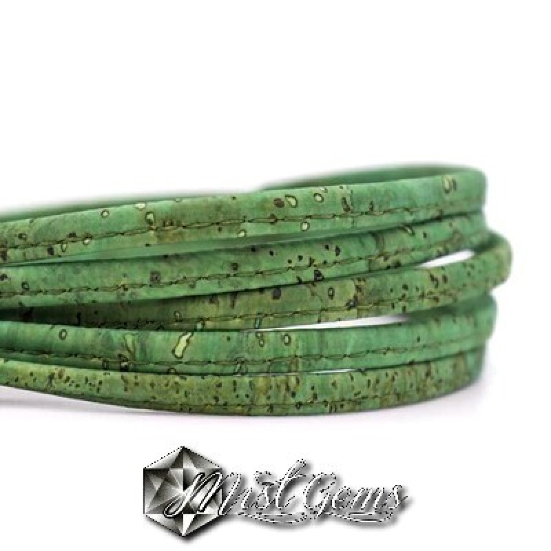 Snur din pluta plat 5mm,verde -0.2m