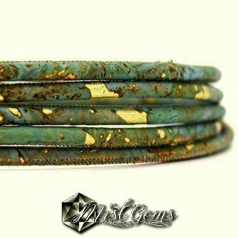 Snur din pluta 5mm,verde-auriu -0.2m