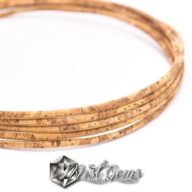 Snur din pluta plat 3mm,natur-argintiu -0.2m