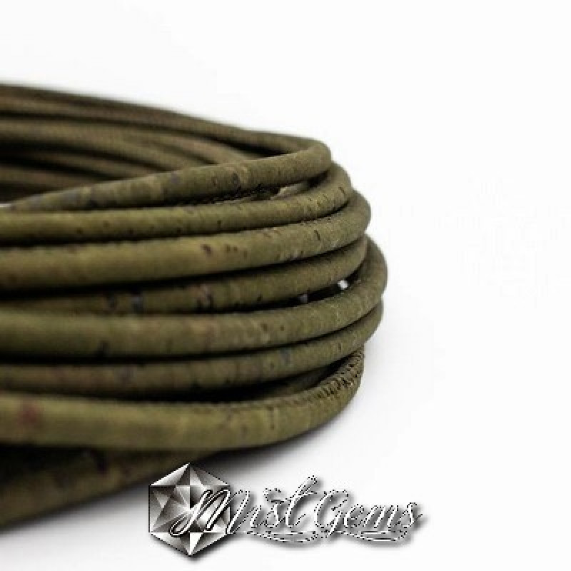 Snur din pluta 3mm,verde-kaki-0.2m