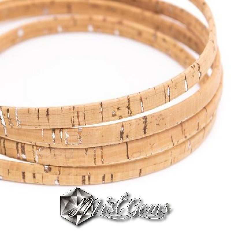 Banda din pluta 10X2mm natur-argintiu -0.2m