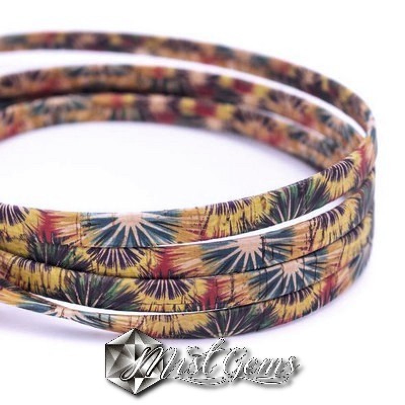 Banda din pluta 10X2mm imprimeu floral -0.2m