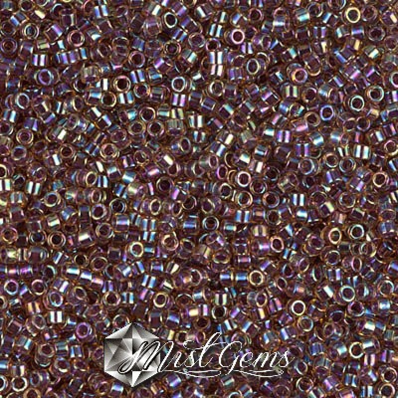 Delica 11/0 DB 0091 (DB91) Cranberry Lined Light Topaz AB