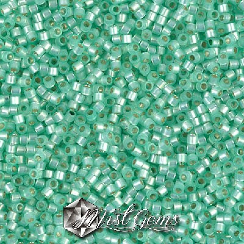 Delica 11/0 DB 0626 Silver Lined Light Aqua Green Alabaster Dyed